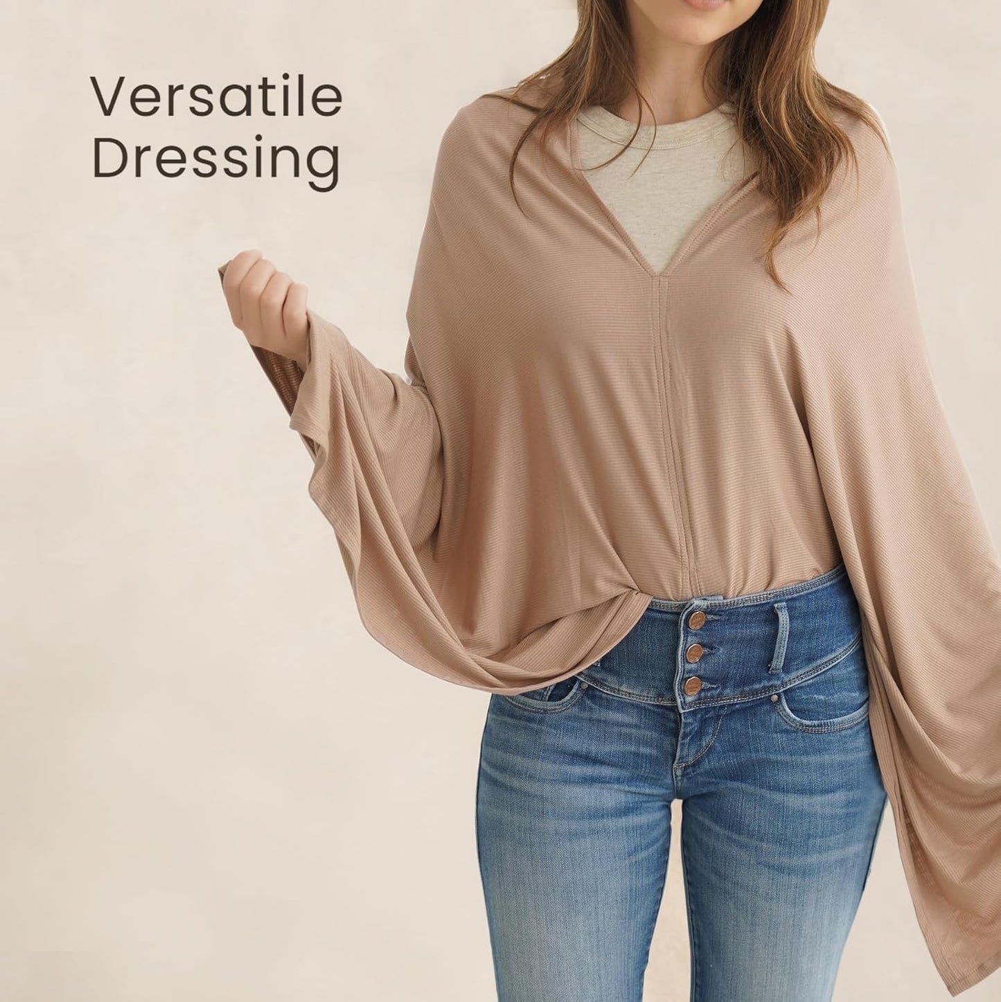 True Bub Konsy Knit Nursing Cover for Breastfeeding, Full Privacy Breathable Breastfeeding Cover, Multi-use Canopy