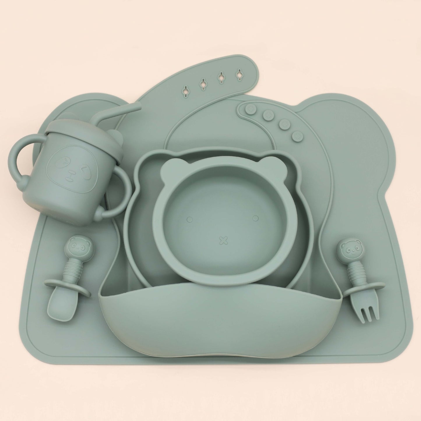 True Bub™ Cub Bub 7pcs Set - BPA Free Starting Solids Baby Feeding Set for Baby Led Weaning