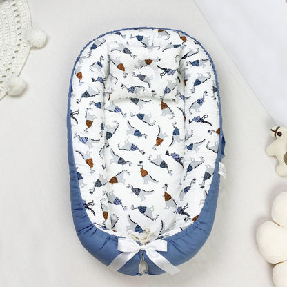 True Bub™ Baby Lounger - Pure Cotton Baby Portable Nest