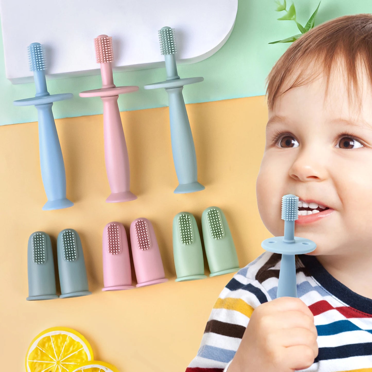 True Bub™ Baby Finger Toothbrush Soft Cleaning Toothbrush For Kids BPA Free Oral Health Care For Infants 3pcs