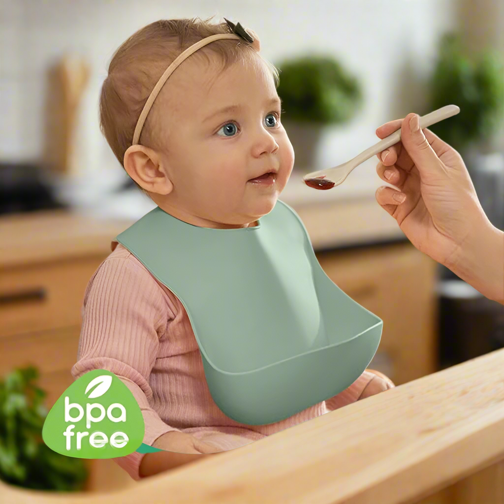 True Bub™ Starting Solids - Baby PBA Free Silicone Adjustable Bib Waterproof