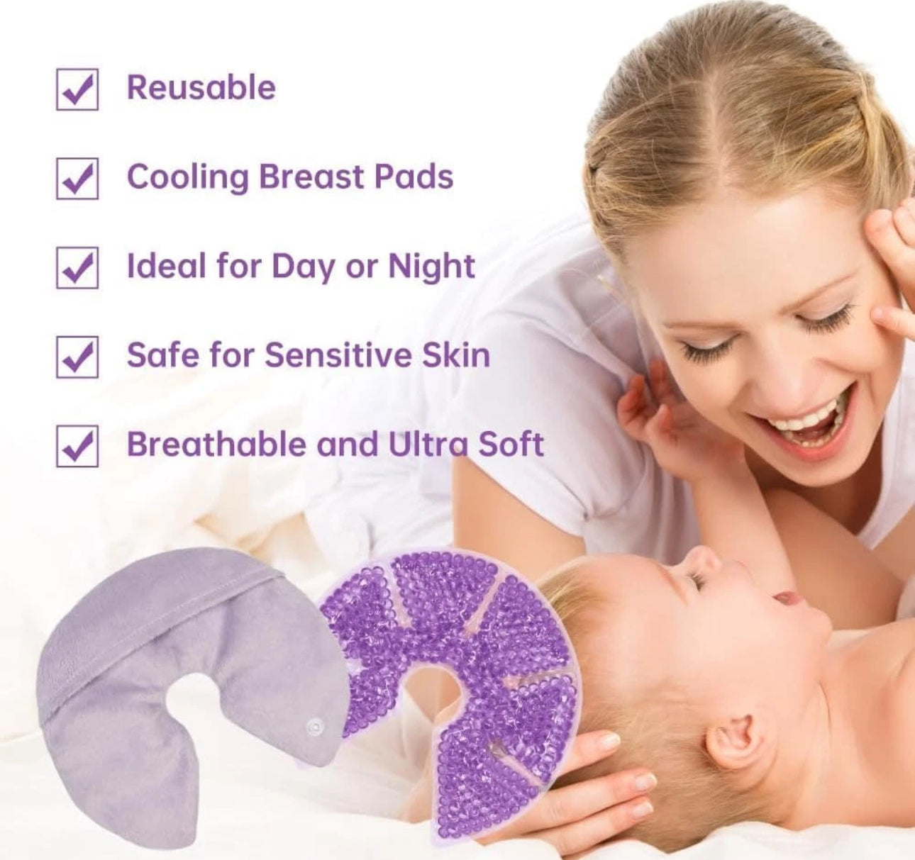 True Bub™ Soothe Gelly- Breast Ice Pack Breast Gel Pads Breastfeeding Essentials 2pk