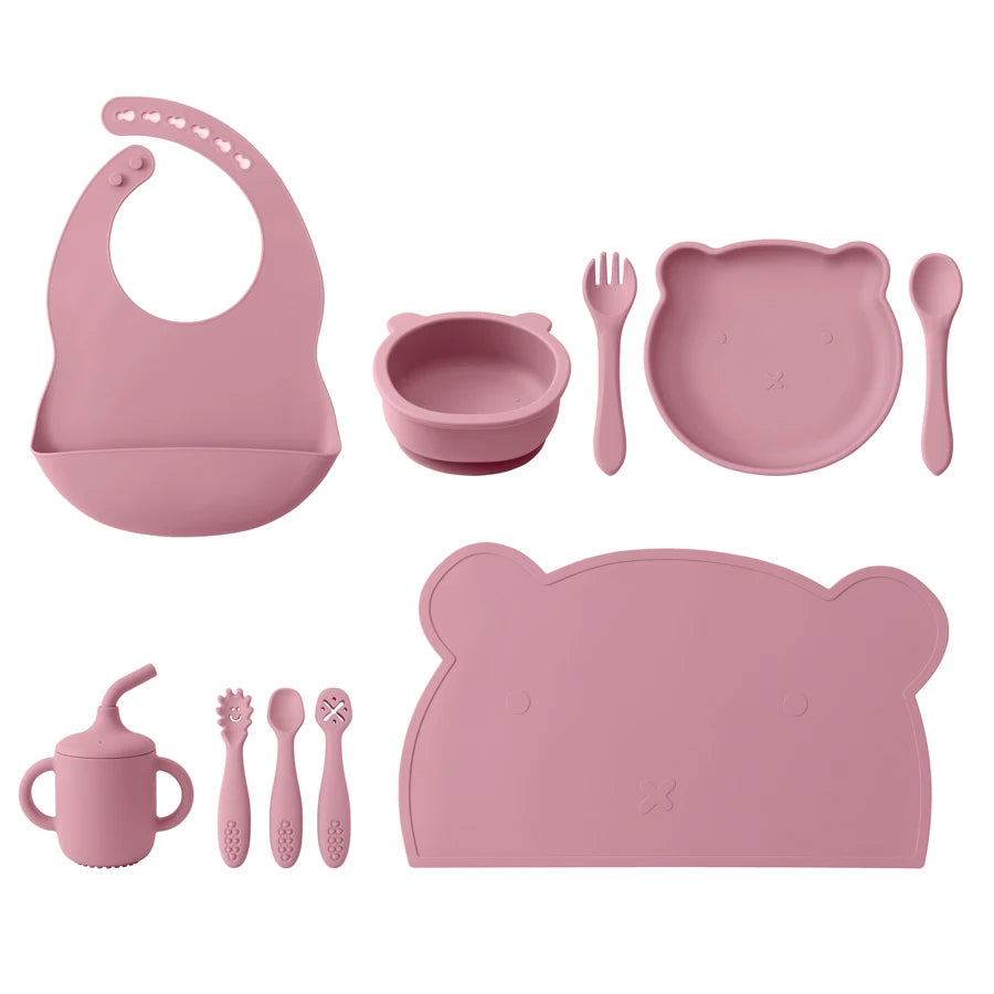 True Bub™ Starting Steading - BPA Free Silicone Baby Cutlery Set For Feeding, Baby Led Weaning Solids Miffy Bowl 10pcs