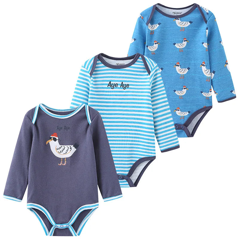 True Bub™ Baby Essentials Cotton Long Sleeve Bodysuit 3 Pcs Set 0-12M