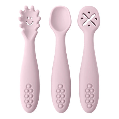True Bub™ Starting Solids - BPA Free Silicone First Grippy Spoons for Baby Lead Weaning 3pcs