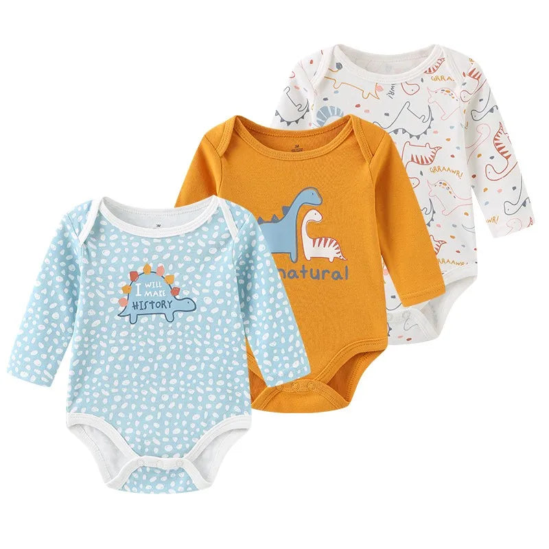 True Bub™ Baby Essentials Cotton Long Sleeve Bodysuit 3 Pcs Set 0-12M