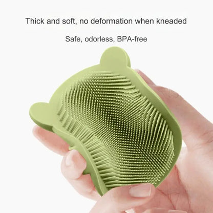 True Bub™ Dinosaur Silicone Cradle Cap Scalp Massager Brush with Soft Bristles for Delicate Skin