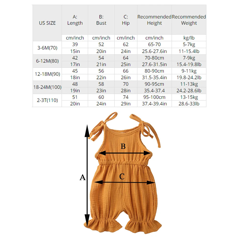 True Bub™ Summer Sleeveless Breathable Rompers Baby Jumpsuit 3-24M