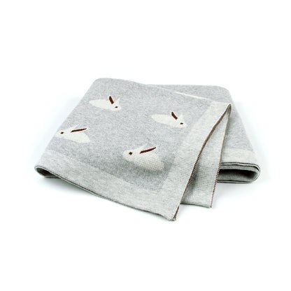True Bub™ Assorted Knitted Animal Designs - Cotton Baby Blankets Newborn Swaddle Wrap Covers for Stroller & Bedding 100x80cm
