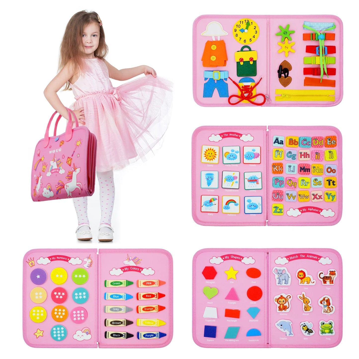 True Bub™ Busy Board Montessori Toys for Children Sensory Preshcool Early Education Learning Fine Motor Skills