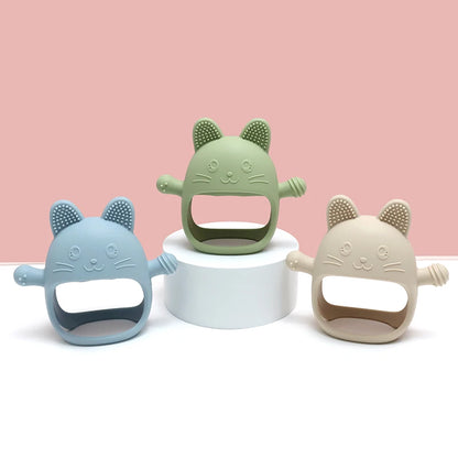 True Bub™ Kitty Soothing Glove - BPA Free Baby Grip Teething Mitten Toy