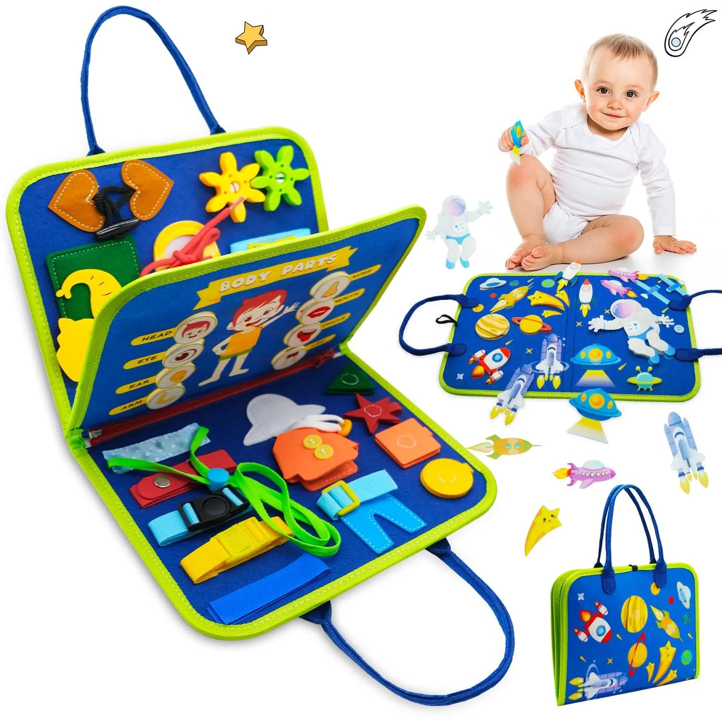 True Bub™ Busy Board Montessori Toys for Children Sensory Preshcool Early Education Learning Fine Motor Skills