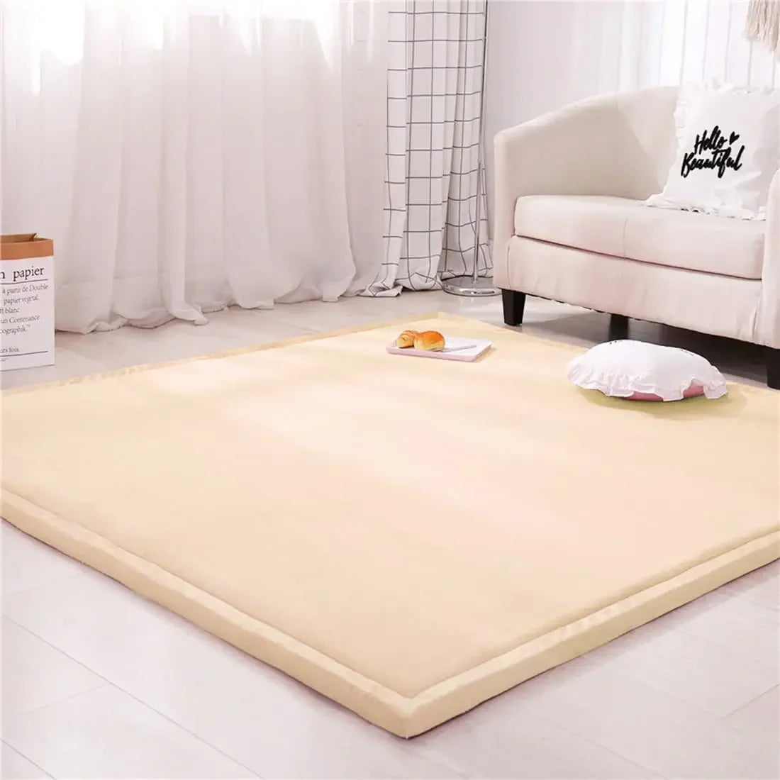 True Bub™ Tatami Velvet Fleece Rug – Luxury Thick, Warm, Anti-Slip Play Mat 3cm Thick