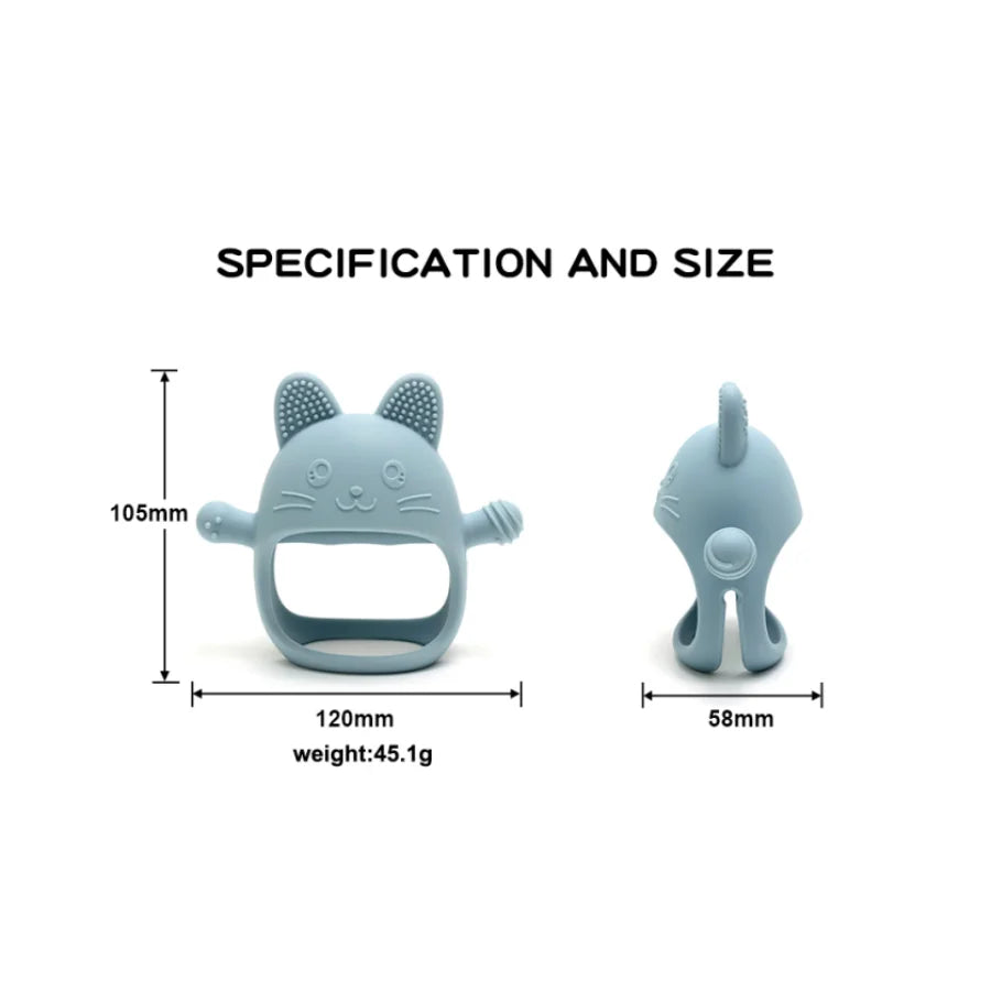 True Bub™ Kitty Soothing Glove - BPA Free Baby Grip Teething Mitten Toy