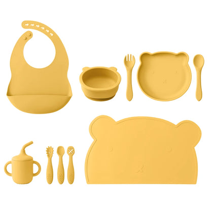 True Bub™ Starting Steading - BPA Free Silicone Baby Cutlery Set For Feeding, Baby Led Weaning Solids Miffy Bowl 10pcs
