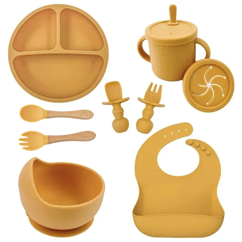 True Bub™ Starting Steading - BPA Free Silicone Baby Cutlery Set For Feeding, Baby Led Weaning and  Solids 9pcs