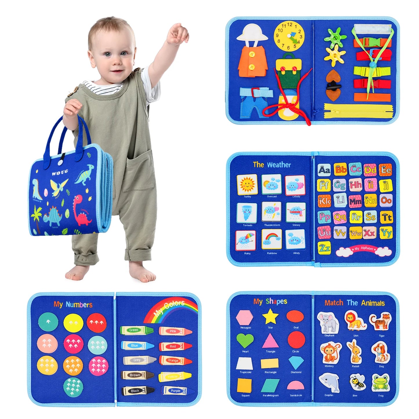 True Bub™ Busy Board Montessori Toys for Children Sensory Preshcool Early Education Learning Fine Motor Skills