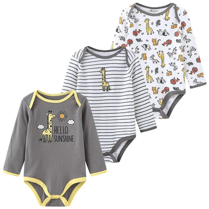 True Bub™ Baby Essentials Cotton Long Sleeve Bodysuit 3 Pcs Set 0-12M