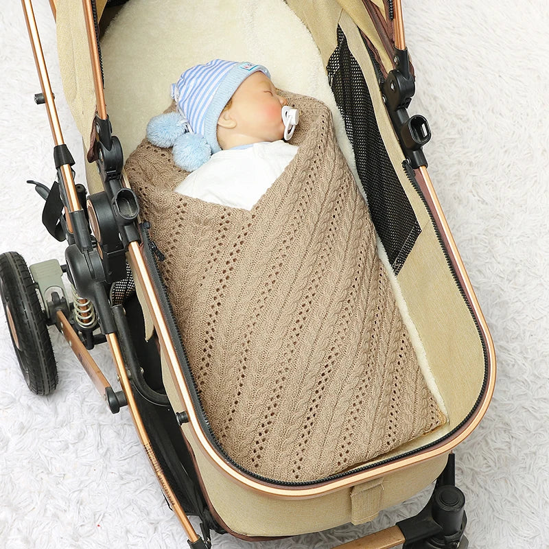 True Bub™ Warm Knitted Baby Blankets Newborn Unisex Stroller Crib Swaddle Wrap Blanket 90x70cm