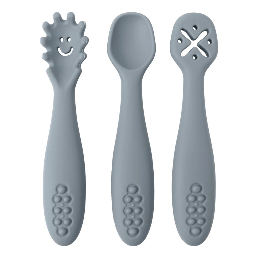 True Bub™ Starting Solids - BPA Free Silicone First Grippy Spoons for Baby Lead Weaning 3pcs