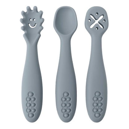 True Bub™ Starting Solids - BPA Free Silicone First Grippy Spoons for Baby Lead Weaning 3pcs