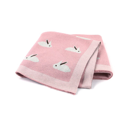 True Bub™ Assorted Knitted Animal Designs - Cotton Baby Blankets Newborn Swaddle Wrap Covers for Stroller & Bedding 100x80cm
