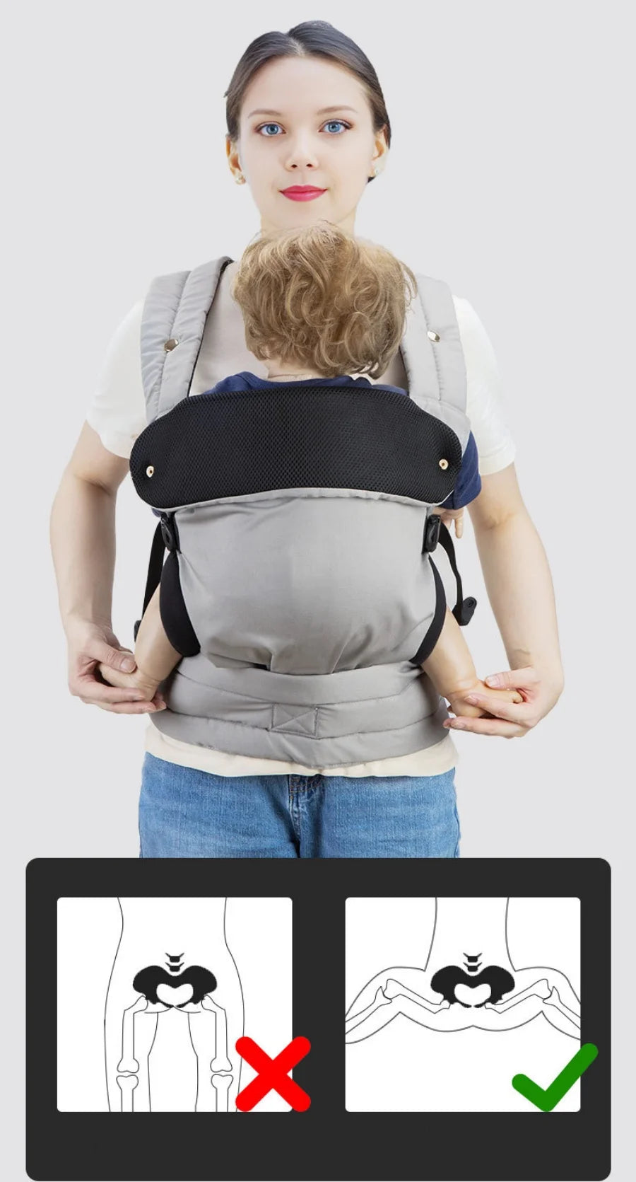 CradleMe - World Travel Baby Carrier Newborn to Toddler (7-44lbs)