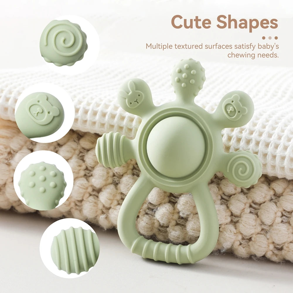 True Bub™ Food Grade BPA Free Grippy Baby Rattle Teething Sensory Toy
