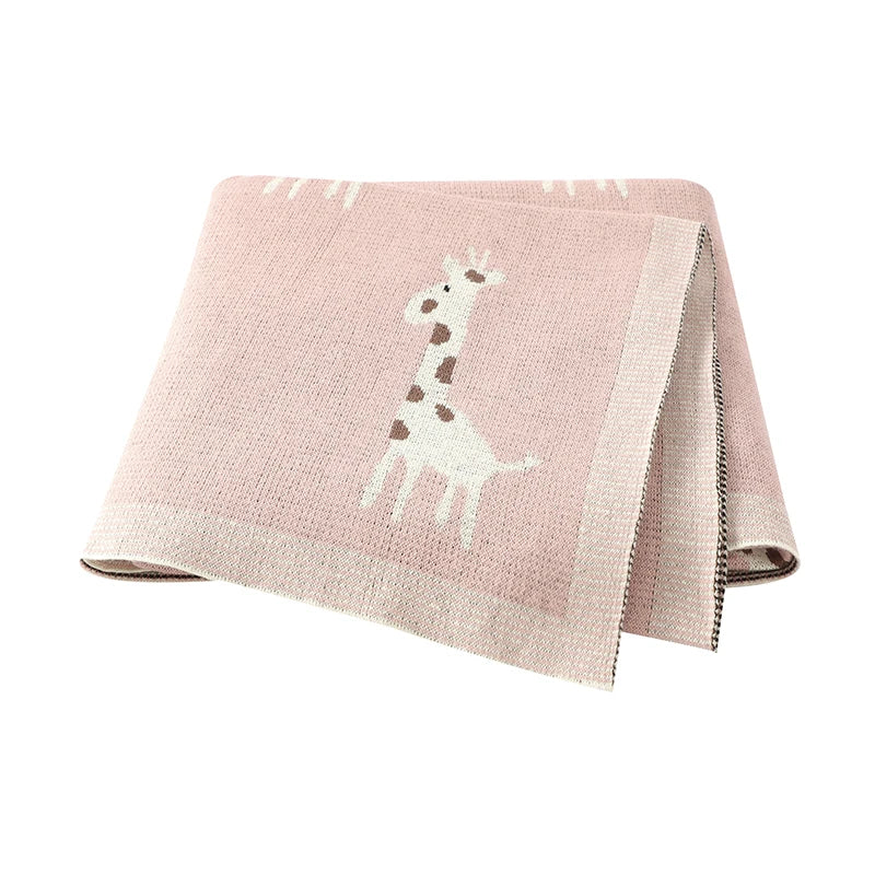 True Bub™ Assorted Knitted Animal Designs - Cotton Baby Blankets Newborn Swaddle Wrap Covers for Stroller & Bedding 100x80cm