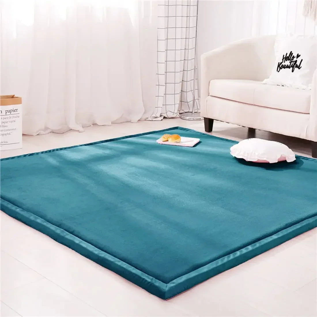True Bub™ Tatami Velvet Fleece Rug – Luxury Thick, Warm, Anti-Slip Play Mat 3cm Thick