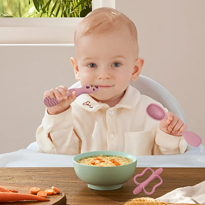True Bub™ Baby Led Weaning 3-Piece Baby Teething Toy and Grippy Spoon Combo For Starting Solids