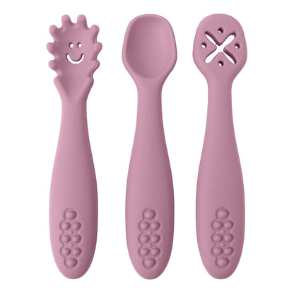 True Bub™ Starting Solids - BPA Free Silicone First Grippy Spoons for Baby Lead Weaning 3pcs