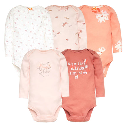 True Bub™ Cotton Baby Bodysuits 5pc Set 0-12M
