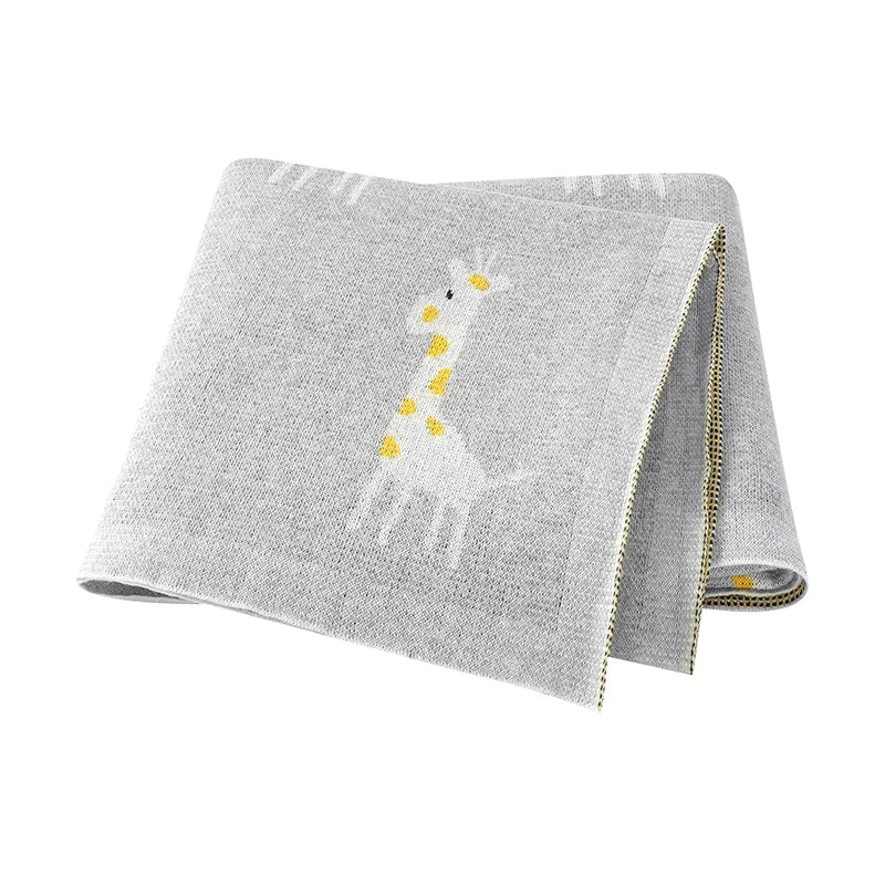 True Bub™ Assorted Knitted Animal Designs - Cotton Baby Blankets Newborn Swaddle Wrap Covers for Stroller & Bedding 100x80cm