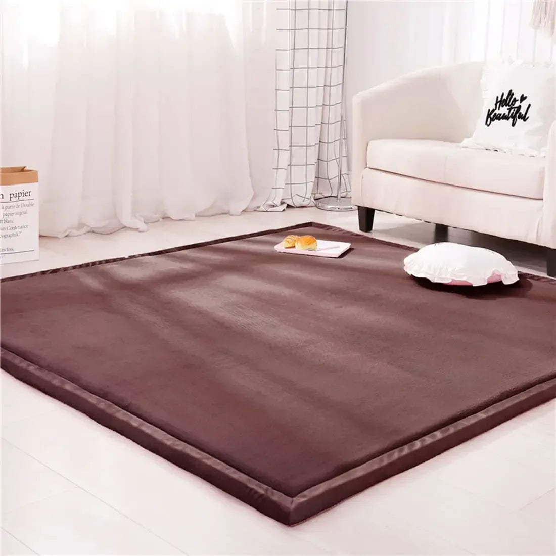 True Bub™ Tatami Velvet Fleece Rug – Luxury Thick, Warm, Anti-Slip Play Mat 3cm Thick