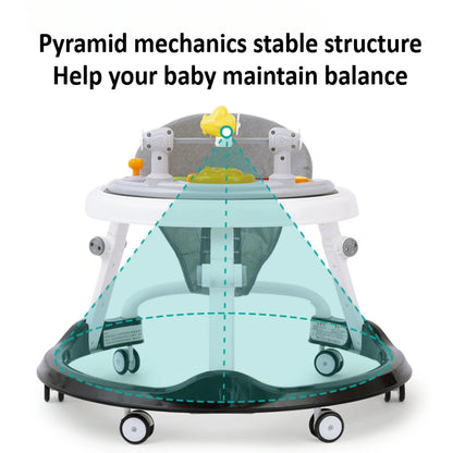 Grow With Me - Foldable Baby Walker with Adjustable Heights Activity Center