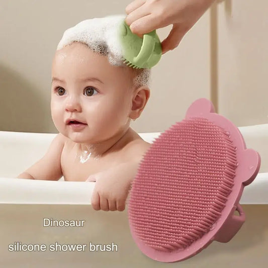 True Bub™ Dinosaur Silicone Cradle Cap Scalp Massager Brush with Soft Bristles for Delicate Skin