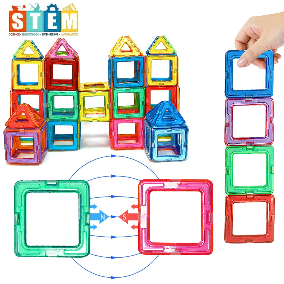 True Bub™ Magnetic STEM Educational Building Blocks DIY Magnets Construction Learning Toys