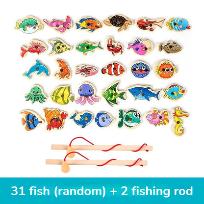 True Bub™ Montessori Magnetic Wooden Fishing Toy For Children Cognition Interactive Educational Toy