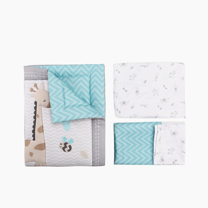 True Bub™ Styla Cot Quilt Set - 3Pcs Luxury Super Soft Breathable Cot Bedsheets Crib Bedding Nursery Set for Kids