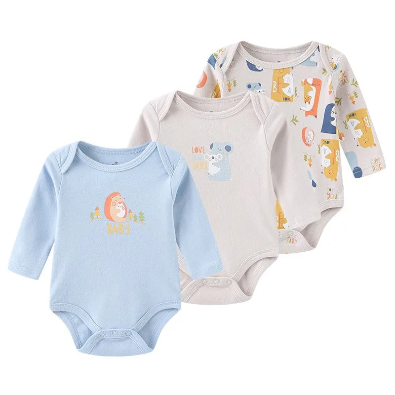 True Bub™ Baby Essentials Cotton Long Sleeve Bodysuit 3 Pcs Set 0-12M