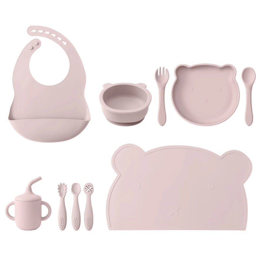 True Bub™ Starting Steading - BPA Free Silicone Baby Cutlery Set For Feeding, Baby Led Weaning Solids Miffy Bowl 10pcs