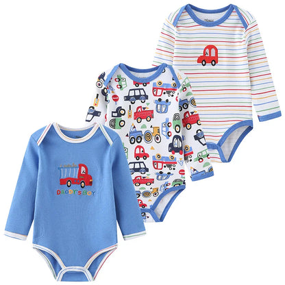 True Bub™ Baby Essentials Cotton Long Sleeve Bodysuit 3 Pcs Set 0-12M