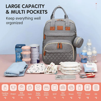 WorldsWonder - Pull Out Bed Diaper Backpack Baby Travel Bag