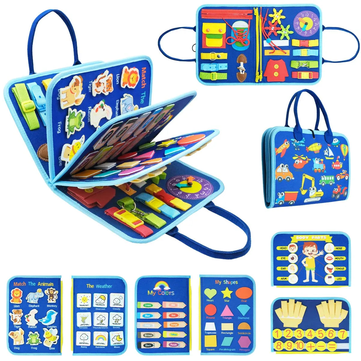 True Bub™ Busy Board Montessori Toys for Children Sensory Preshcool Early Education Learning Fine Motor Skills