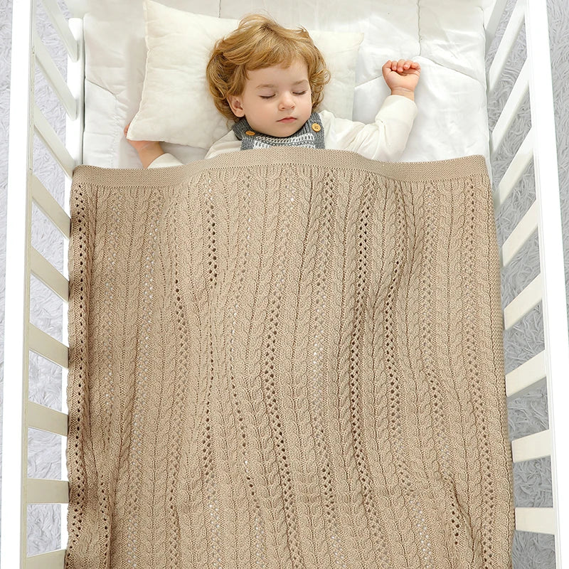 True Bub™ Warm Knitted Baby Blankets Newborn Unisex Stroller Crib Swaddle Wrap Blanket 90x70cm