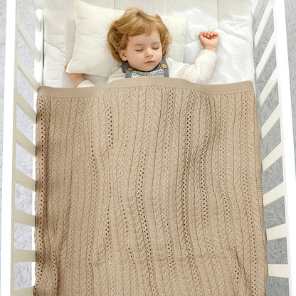 True Bub™ Warm Knitted Baby Blankets Newborn Unisex Stroller Crib Swaddle Wrap Blanket 90x70cm