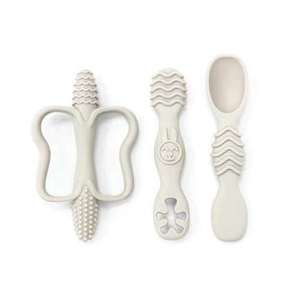 True Bub™ Baby Led Weaning 3-Piece Baby Teething Toy and Grippy Spoon Combo For Starting Solids