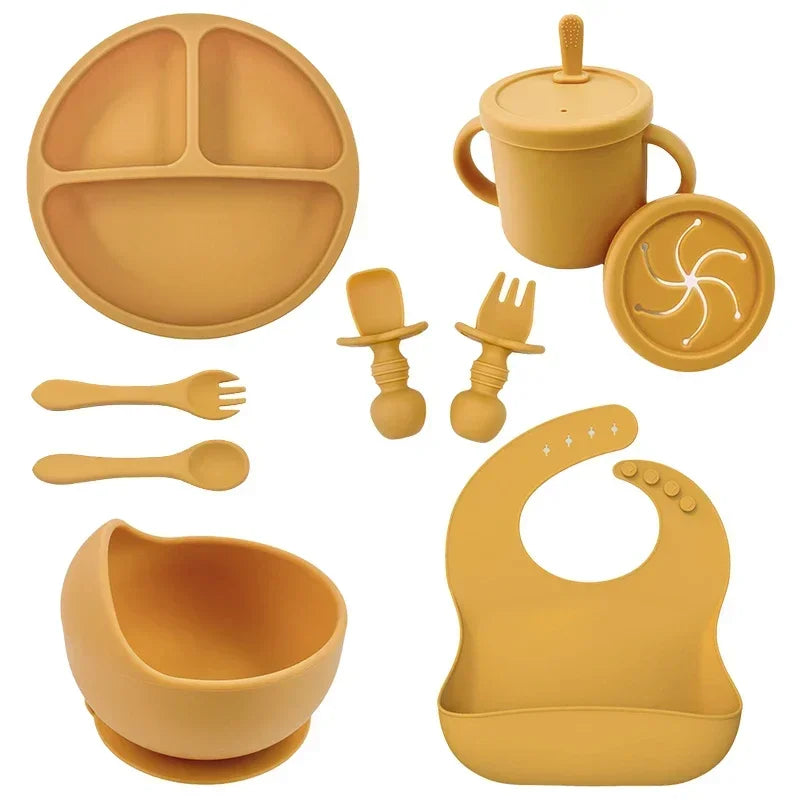 True Bub™ Starting Steading - BPA Free Silicone Baby Cutlery Set For Feeding, Baby Led Weaning and  Solids 9pcs