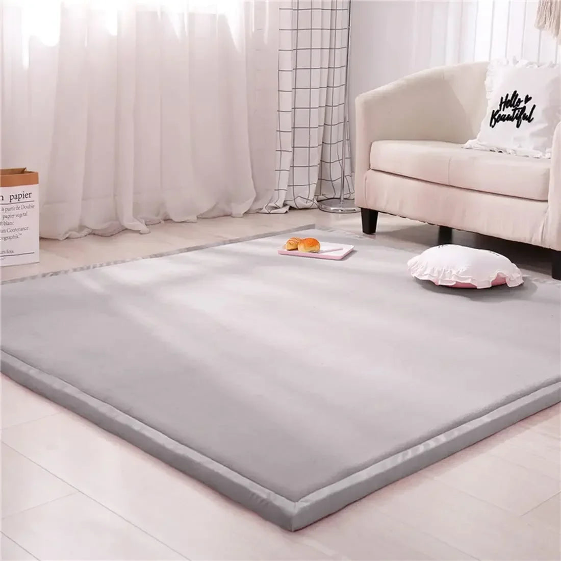 True Bub™ Tatami Velvet Fleece Rug – Luxury Thick, Warm, Anti-Slip Play Mat 3cm Thick